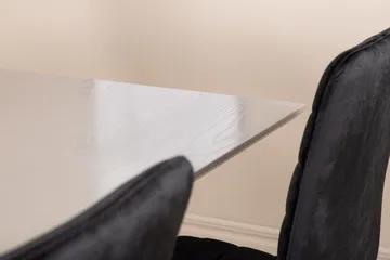 Penny Matgrupp 190 cm inkl 6 Robin Sammetsstolar - Grå/Svart - Products - Möbler - Bord & matgrupp - Matgrupp