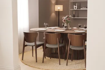 Peyra Ovalt Matbord 200 cm för 6 personer Köksbord Massiv Valnöt - Mörkbrunt / Trä - Products - Möbler - Bord & matgrupp - Matbord & köksbord