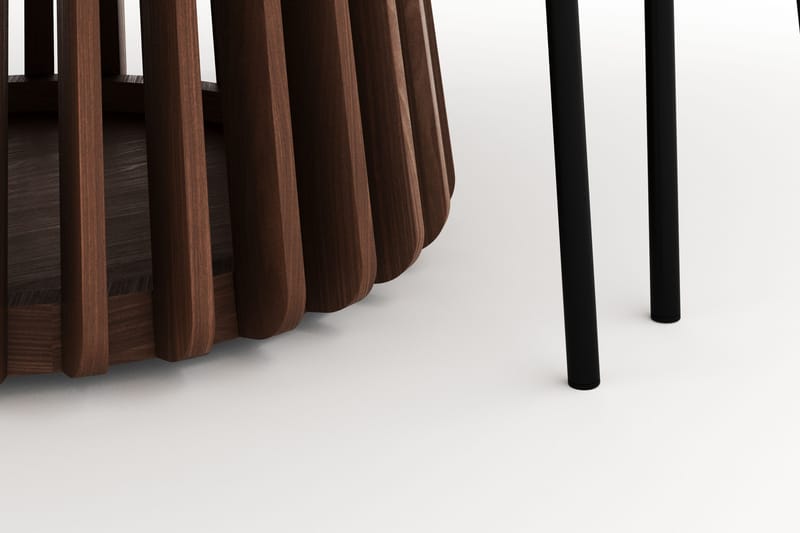 Peyra Runt Matbord 120 cm med 4 Gemmiano Stolar - Valnöt - Products - Möbler - Bord & matgrupp - Matgrupp