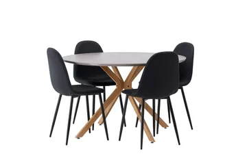 Piazza Matgrupp + 4 stolar Rektangulär - Grå - Products - Möbler - Bord & matgrupp - Matgrupp