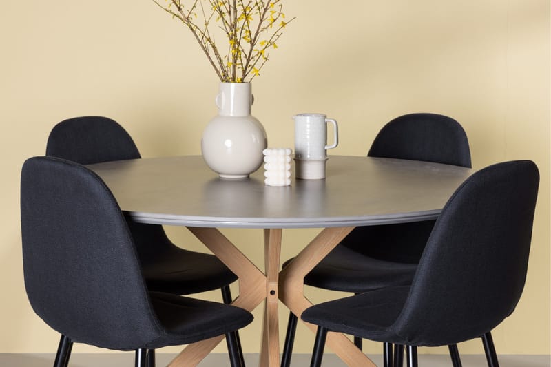 Piazza Matgrupp + 4 stolar Rektangulär - Grå - Products - Möbler - Bord & matgrupp - Matgrupp