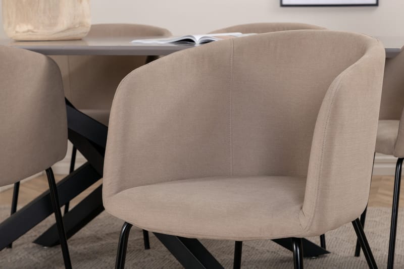 Piazza Matgrupp 180 cm Rektangulär med 6 Berit stolar - Beige - Products - Möbler - Bord & matgrupp - Matgrupp