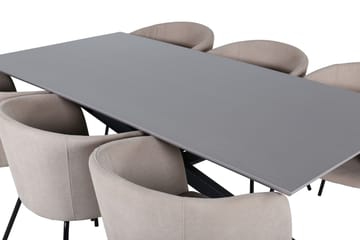Piazza Matgrupp 180 cm Rektangulär med 6 Berit stolar - Beige - Products - Möbler - Bord & matgrupp - Matgrupp