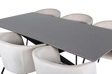 Piazza Matgrupp 180 cm Rektangulär med 6 Berit stolar - Beige - Products - Möbler - Bord & matgrupp - Matgrupp