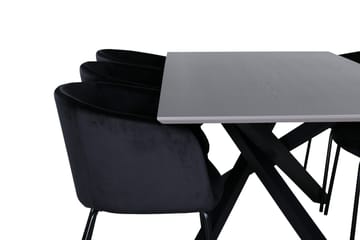 Piazza Matgrupp 180 cm Rektangulär med 6 Berit stolar - Svart - Products - Möbler - Bord & matgrupp - Matgrupp