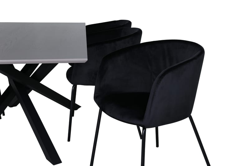 Piazza Matgrupp 180 cm Rektangulär med 6 Berit stolar - Svart - Products - Möbler - Bord & matgrupp - Matgrupp