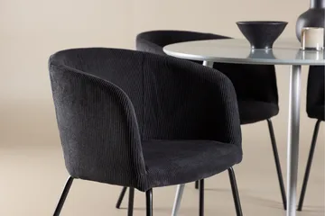 Plaza Matgrupp 100 cm Rund med 4 Berit stolar - Grå/Svart - Products - Möbler - Bord & matgrupp - Matgrupp