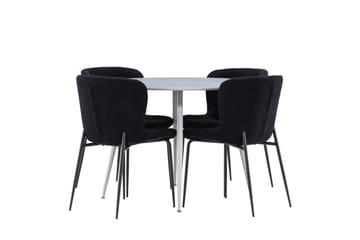 Plaza Matgrupp 100 cm Rund med 4 Modesto stolar - Grå/Svart - Products - Möbler - Bord & matgrupp - Matgrupp