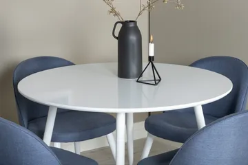 Plaza Matgrupp 100 cm Rund med 4 Velvet stolar - Blå - Products - Möbler - Bord & matgrupp - Matgrupp