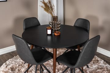 Plaza Matgrupp 100 cm Rund med 4 Polar stolar - Svart - Products - Möbler - Bord & matgrupp - Matgrupp