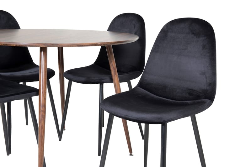 Plaza Matgrupp 100 cm Rund med 4 Polar stolar - Svart - Products - Möbler - Bord & matgrupp - Matgrupp