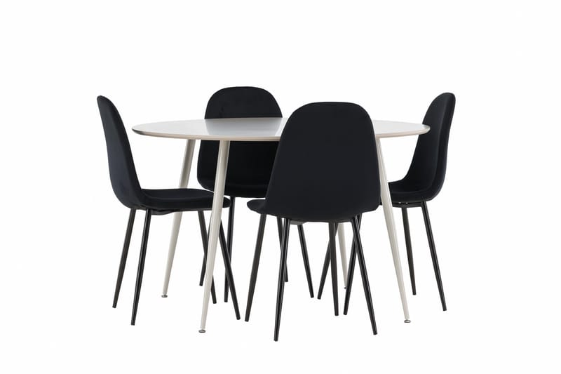 Plaza Matgrupp 120 cm Rund med 4 Polar stolar - Beige/Svart - Products - Möbler - Bord & matgrupp - Matgrupp
