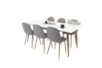 Polar Matgrupp 180 cm Rektangulär med 6 Polar stolar - Natur - Products - Möbler - Bord & matgrupp - Matgrupp