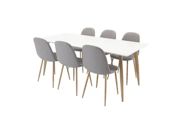 Polar Matgrupp 180 cm Rektangulär med 6 Polar stolar - Natur - Products - Möbler - Bord & matgrupp - Matgrupp