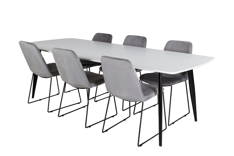 Polar Matgrupp 240 cm Rektangulär med 6 Muce stolar - Svart - Products - Möbler - Bord & matgrupp - Matgrupp
