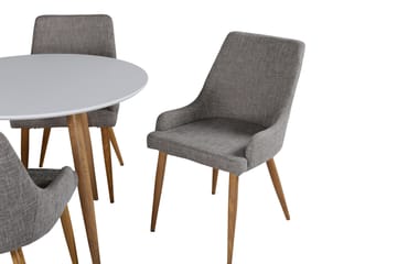 Polar Matgrupp 90 cm Rund med 4 Plaza stolar - Grå - Products - Möbler - Bord & matgrupp - Matgrupp