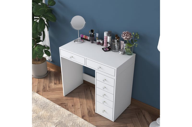 Ramender Sminkbord 90 cm, Vit