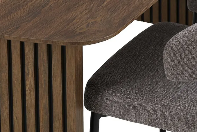 Richeto Matbord Rökt Ek 240 cm med 6 Sawako Greige Stolar - Rökt ek/Greige - Products - Möbler - Bord & matgrupp - Matgrupp