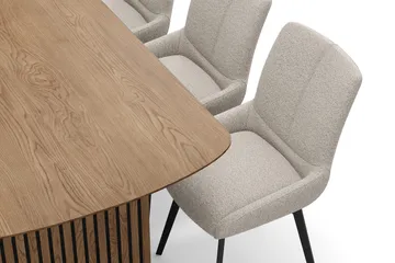 Richeto Matgrupp 180 cm med 6 Mora Snurrstolar - Naturlig finish/Mörkbeige - Products - Möbler - Bord & matgrupp - Matgrupp
