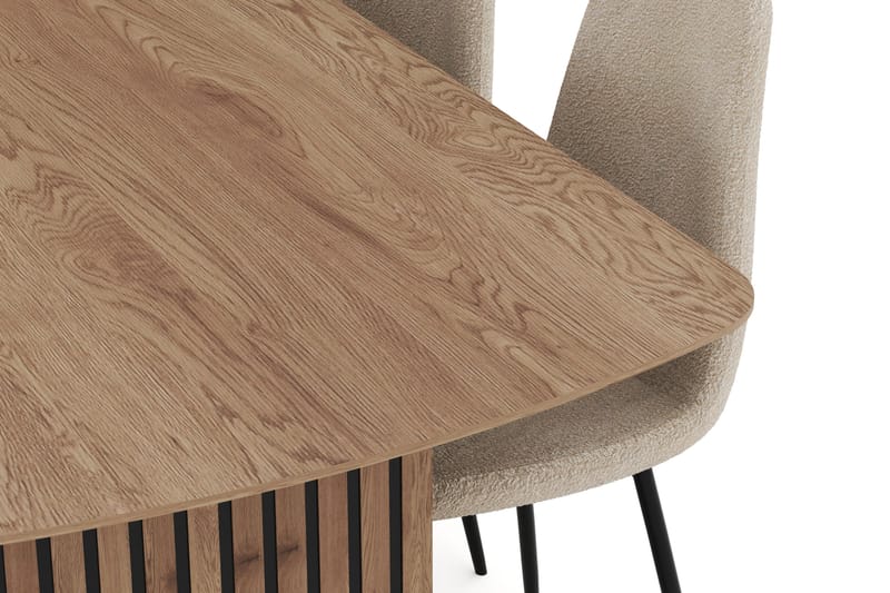 Richeto Matgrupp 240 cm med 6 Polar Matstolar - Naturlig finish - Products - Möbler - Bord & matgrupp - Matgrupp