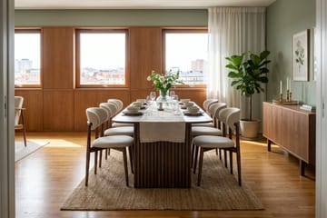 Richeto Matgrupp 240 cm Rökt ek med 6 Molly Matstolar - Rökt ek/Beige - Products - Möbler - Bord & matgrupp - Matgrupp