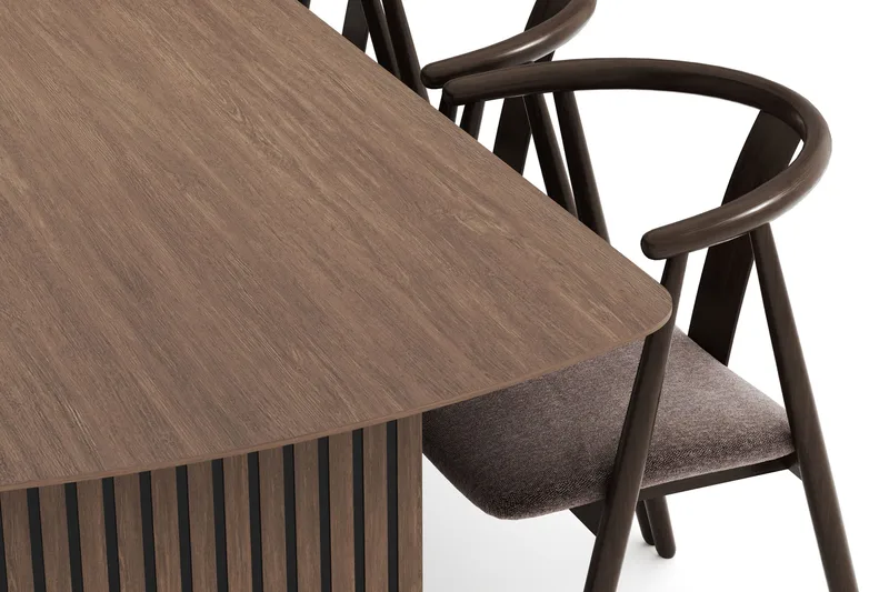 Richeto Matgrupp Rökt Ek 240 cm med 6 Cytie Karmstolar - Rökt ek - Products - Möbler - Bord & matgrupp - Matgrupp