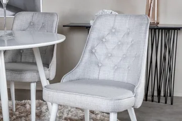 Ridones Matgrupp 100 cm Rund inkl 4 Valera Stolar - Vit/Grå - Products - Möbler - Bord & matgrupp - Matgrupp