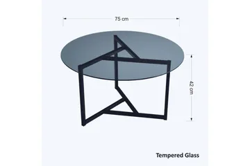 Sabani Soffbord 75 cm Runt X-formade Ben - Grå - Products - Möbler - Bord & matgrupp - Soffbord