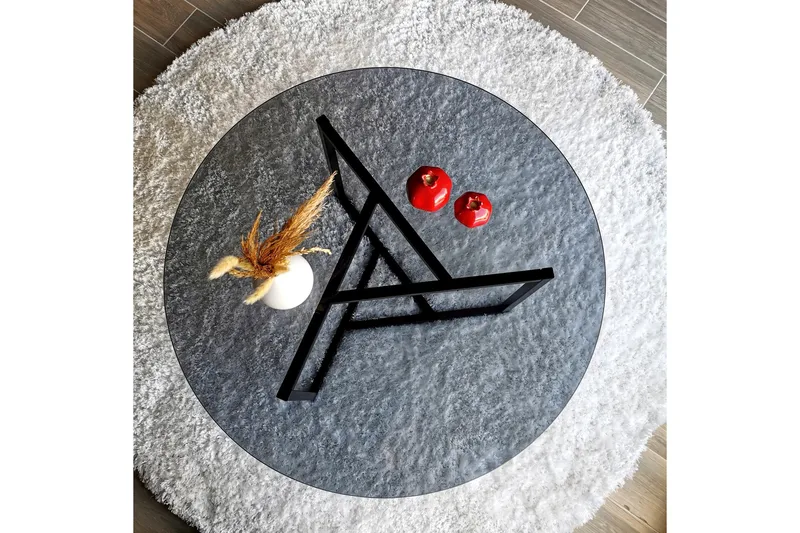 Sabani Soffbord 75 cm Runt X-formade Ben - Grå - Products - Möbler - Bord & matgrupp - Soffbord