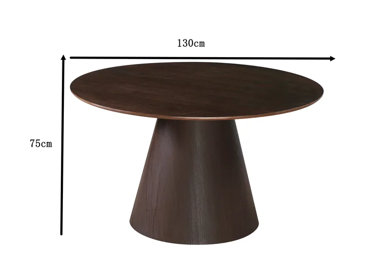 Siena Matbord Runt 130cm - Rökt ek - Products - Möbler - Bord & matgrupp - Matbord & köksbord