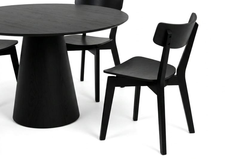 Siena Matgrupp 110 cm runt i Svart med 4 Amelia Matstolar - Svart - Products - Möbler - Bord & matgrupp - Matgrupp