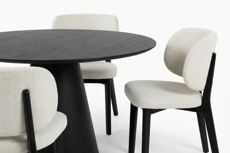Siena Matgrupp 110 cm runt i Svart med 4 Eira Matstolar - Svart - Products - Möbler - Bord & matgrupp - Matgrupp