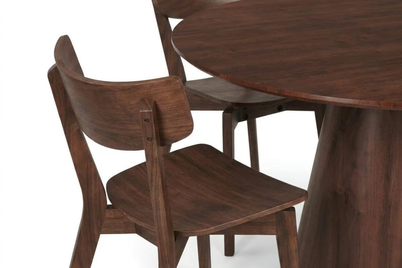Siena Matgrupp 110 cm runt i Valnöt med 4 Amelia Matstolar - Valnöt - Products - Möbler - Bord & matgrupp - Matgrupp