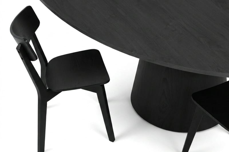 Siena Matgrupp 130 cm runt i Svart med 6 Amelia Matstolar - Svart - Products - Möbler - Bord & matgrupp - Matgrupp