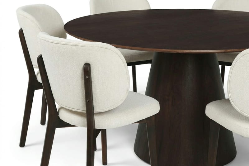Siena Matgrupp 150 cm runt i Rökt Ek med 6 Eira Matstolar - Rökt Ek - Products - Möbler - Bord & matgrupp - Matgrupp
