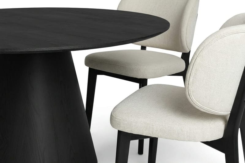Siena Matgrupp 150 cm runt i Svart med 6 Eira Matstolar - Svart - Products - Möbler - Bord & matgrupp - Matgrupp