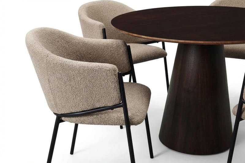 Siena Matgrupp runt 110 cm Rökt Ek med 4 Filip Matstolar - Rökt ek - Products - Möbler - Bord & matgrupp - Matgrupp