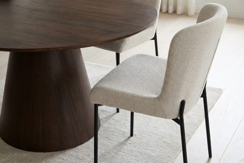 Siena Matgrupp runt 130 cm Rökt Ek med 6 Elsie Matstolar - Rökt ek/Vit - Products - Möbler - Bord & matgrupp - Matgrupp