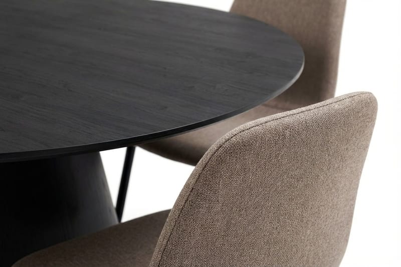 Siena Matgrupp runt 130 cm Svart med 6 Nibe Matstolar - Svart - Products - Möbler - Bord & matgrupp - Matgrupp
