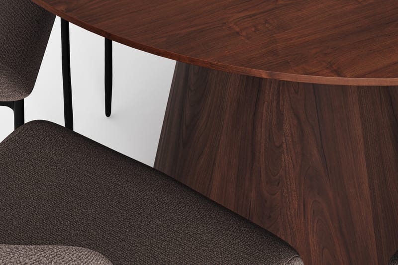Siena Matgrupp runt 130 cm Valnöt med 6 Elsie Matstolar - Valnöt/Grå - Products - Möbler - Bord & matgrupp - Matgrupp