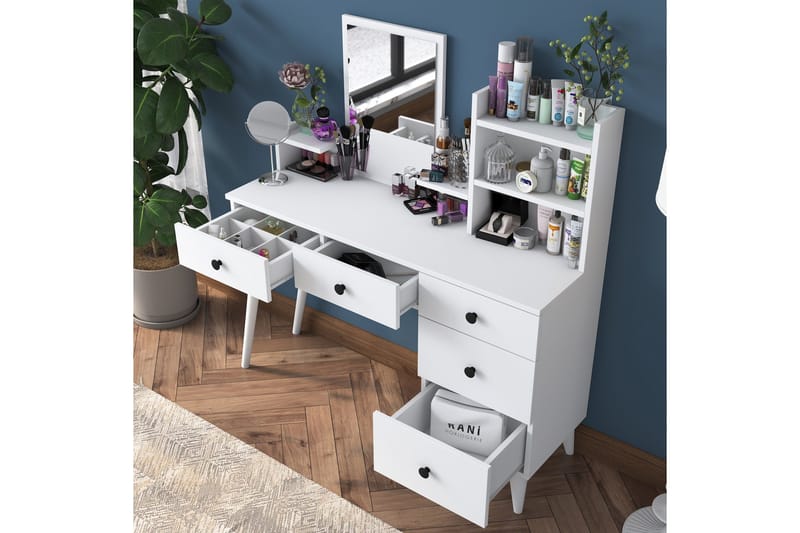 Junji Sminkbord 118,2x93,8 cm Vit - Hanah Home - Products - Möbler - Bord & matgrupp - Sminkbord & toalettbord