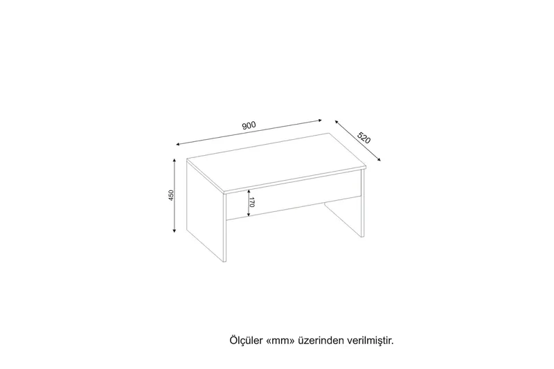 Furny Home Soffbord 90 cm Höj- och Sänkbar med Förvaring - Vit - Products - Möbler - Bord & matgrupp - Soffbord - Soffbord med förvaring