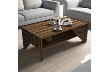 Hovdane Soffbord 105 cm med Förvaring Hylla Blommönster - Brun - Products - Möbler - Bord & matgrupp - Soffbord - Soffbord med förvaring