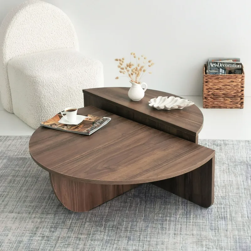 Soffbord i Valnöt 90 x 90 cm - Podium, Valnöt imitation