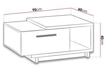 Ingram Soffbord 90 cm med Förvaring Låda + Hylla - Natur/Svart - Products - Möbler - Bord & matgrupp - Soffbord - Soffbord med förvaring