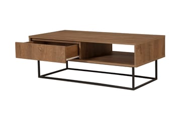 Pocono Soffbord 120 cm med Förvaring Hylla + Låda - Mörkbrun/Svart - Products - Möbler - Bord & matgrupp - Soffbord - Soffbord med förvaring
