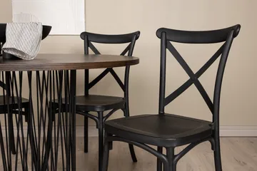 Stone Matgrupp 120 cm Rund med 4 Crosett stolar - Svart - Products - Möbler - Bord & matgrupp - Matgrupp