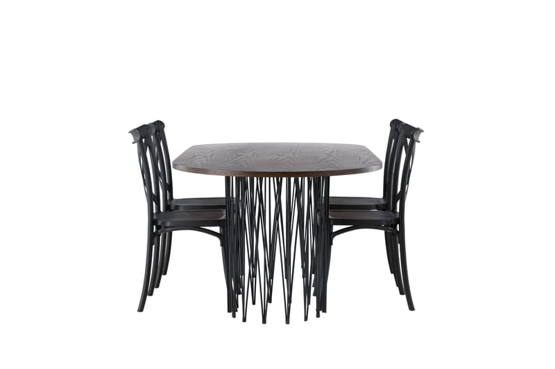 Stone Matgrupp 220 cm Oval med 4 Crosett stolar - Svart - Products - Möbler - Bord & matgrupp - Matgrupp