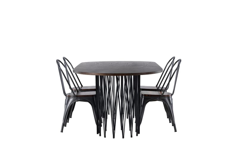 Stone Matgrupp 220 cm Oval med 4 Tempe stolar - Mocca - Products - Möbler - Bord & matgrupp - Matgrupp