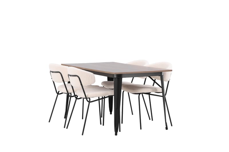 Tempe Matgrupp 140 cm Rektangulär med 4 Chico Stolar - Valnöt - Products - Möbler - Bord & matgrupp - Matgrupp